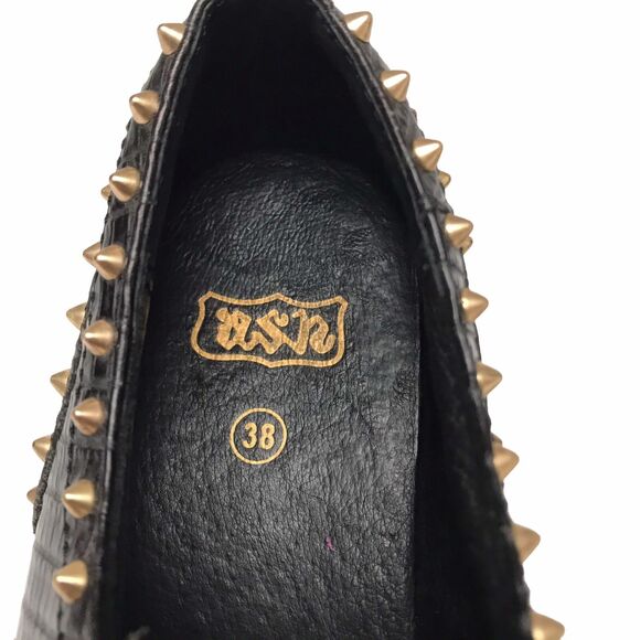 Ash Women's Black Leather Krush Platform Spike Oxford Shoe Sneaker Women Size 38 - Picture 7 of 8
